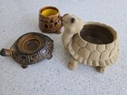 Ceramic Turtle Planter Collection   Vintage Handmade Turtles   Vintage 3x