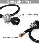 Universal Low Pressure Propane Regulator With 5 Foot Hose  3 8    Female Flare Nut
