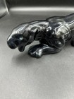 Mid Century Black Ceramic Panther Statue 1950   s Stalking Crouching 13 Inch
