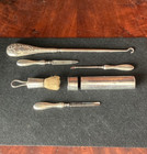 Antique Job Lot Silver Items -boot Hook - Shaving Brush Etc