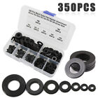 350pcs Set 7 Sizes Black Nylon Flat Washer Assortment Kit M2 m2 5 m3 m4 m5 m6 m8