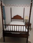 Bed Antique  1920s  Cherry Wood Jenny Lind Original  four Poster Bed  Vintage 