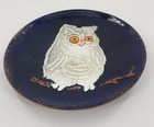Norman Brumm Enamel On Copper Snowy White Night Owl 4 85  Decorative Plate