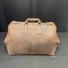 Antique 1920   s Walrus Hide Leather Medical Doctor s House Call Bag With Key