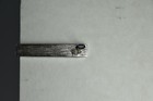 Vintage Mcm Tie Clip Clasp Bar Faux Wood Grain Sapphire Diamond Silver Tone