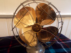 Emerson Golden Jubilee 10 Inch Brass Bades Oscillating Fan 1940s Restored