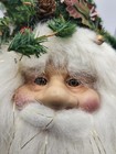Vtg Victorian Style Santa Head Ornament Long Beard Expressive Burgundy Gold 10 