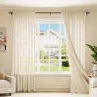 Adjustable Black Curtain Rod 33 To 91 Inch Metal Window Treatment With Brackets