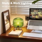 Glass Globe Table Lamp  Mid Century Modern Green Table Lamp  Vintage Gold Bed   