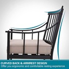 Outdoor Patio Dining Chairs Heavy Duty Weatherproof Lounge Chairs With Cushion