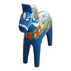 Vintage Nils Olsson Blue Dala Horse Hand Painted Statue Sweden 