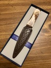 Sgian Dubh Co  Staghorn W  Walnut   Leather Sheath     Boxed - Made In Scotland