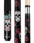 Pool Cue Stick - 58  Canadian Maple 13mm Tip Billiard Pool 21oz Black skull