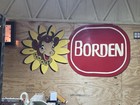 Large 74  Borden Milk   Ice Cream Sign Cut From Delivery Truck Elsie Vintage