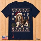 Ugly Christmas Sweater Basset Hound Design For Dog Lovers Holiday T-shirt Q3