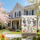 Funny Be A Nice Human Skeleton Flower Garden Flag  Spring Summer Gothic Skull