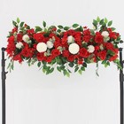 100cm Luxury White Rose Artificial Flower Row Wedding Table Centerpiece Backdrop
