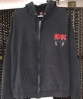 Ac dc Zip Hoodie  Distressed  Men s Xl  Black 2-sided  2005  Htf 