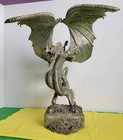 1980s Ballena Bay Studio - Dragon s Treasure - Large 13  X 10 25  Pewter Dragon 