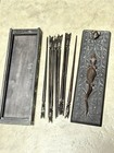Vintage Hand Carved Chopsticks Set Of 8 With Box