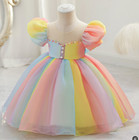 Baby Girls Dress Wedding Birthday Princess Bridesmaid Dresses Bow Kids Party