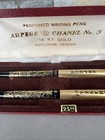 Vintage Chanel No 5   Arpege 14k Gold Filigree Perfumed Ballpoint Pen Set In Box