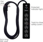 Ge 6-outlet Surge Protector  10 Ft Extension Cord  Power Strip  600 Joules black