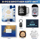 8 Pcs Birthday Gifts For Brother  Care Package With Blanket And Mug  Adult Men P
