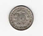 Chile 1877 Silver Coin 0 9 20 Cents You Grade