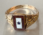 Rare Wwi  son In Service Ring  10k Solid Gold W  Enamel Star  Sz 6  All Original