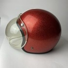 American Sports Co  Fury 400 Red Metallic Glitter Motorcycle Helmet Bubble Read