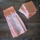 Set Of 4 Handmade Hanging Kitchen Towels Thanksgiving Cotton Orange Fall Autumn