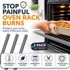 Silicone Oven Rack Shields By Linda   s Essentials  3 Pack    14 Inch  Gray