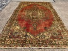 6x9 Red Antique Oriental Rug Hand-knotted Wool Handmade Vintage Worn Old Real Ft