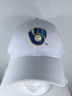 Milwaukee Brewers White Hat Cap Mlb Baseball Miller Lite Adjustable 
