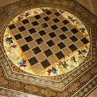 Vintage Persian Khatam Chess Board Octagonal Inlay Wood Miniature Hunting Scene
