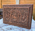 Antique Anglo Indian Sandalwood Box Exceptional Carving 19th Century