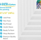24pcs 8x10 Canvas Boards  Gesso Primed 100  Cotton For Acrylic Oil Paint