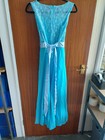 Bridesmaid Dress Prom Party Gown Blue With Blue Lace 170cms Small New