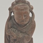 Beautiful Antique Chinese Fruit Wood Old Sage Statue - Early To Mid 20th Century