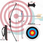 Youth 45  Recurve Bow And Arrows Set For Kids 8-12 Teens 9 4 Target Faces Black