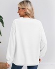Ficerd Womens Waffle Knit Long Sleeve Tops Crewneck Loose Fit Casual Basic