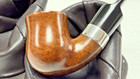Unsmoked No Name Smooth Medium Briar Calabash W Sterling Shank Repair Band