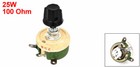 25w 100 Ohm Round Ceramic Wirewound Potentiometer Adjustable Resistor Rheostat
