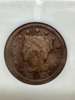 1853 Large Cent 1c Braided Hair Nice Cleaned Surface Damage