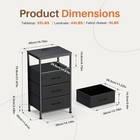 Nightstand With Charging Station Bedside End Table With 3 Fabric Drawers   Usb 
