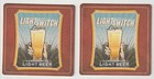 Light Switch Lager Beer Mat Coasters Lot Of 2 No Bjs Logo Man Cave Bar Pub