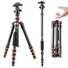 K f Concept 60  Carbon Fiber Camera Tripod Compact Travel W  360   Ball For Dslr