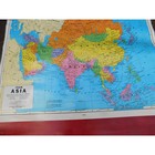 Vintage 1960s Cram Map Of Asia Geography Pull Down Retractable