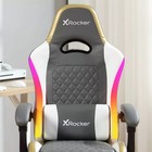 X Rocker Rgb Led Extra Comfort Ergonomic Pc Gaming Chair Gray white gold